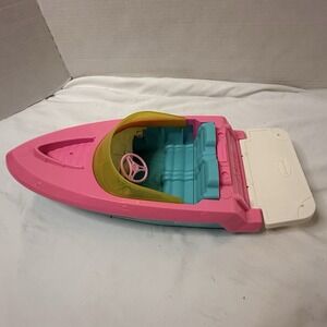 Barbie Toy Ocean Speed Boat 16" Arco Mattel Folding Swim Platform Pink Blue 2020